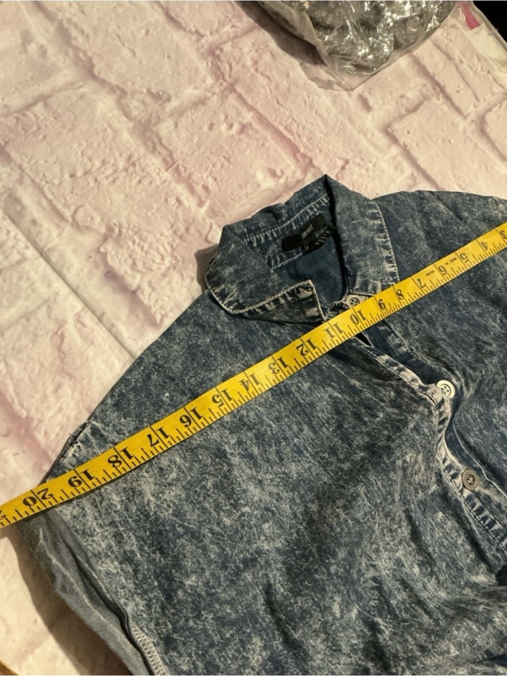 Vintage 90s Blue Acid-Wash Denim Shirt Dress - Picture 7 of 9